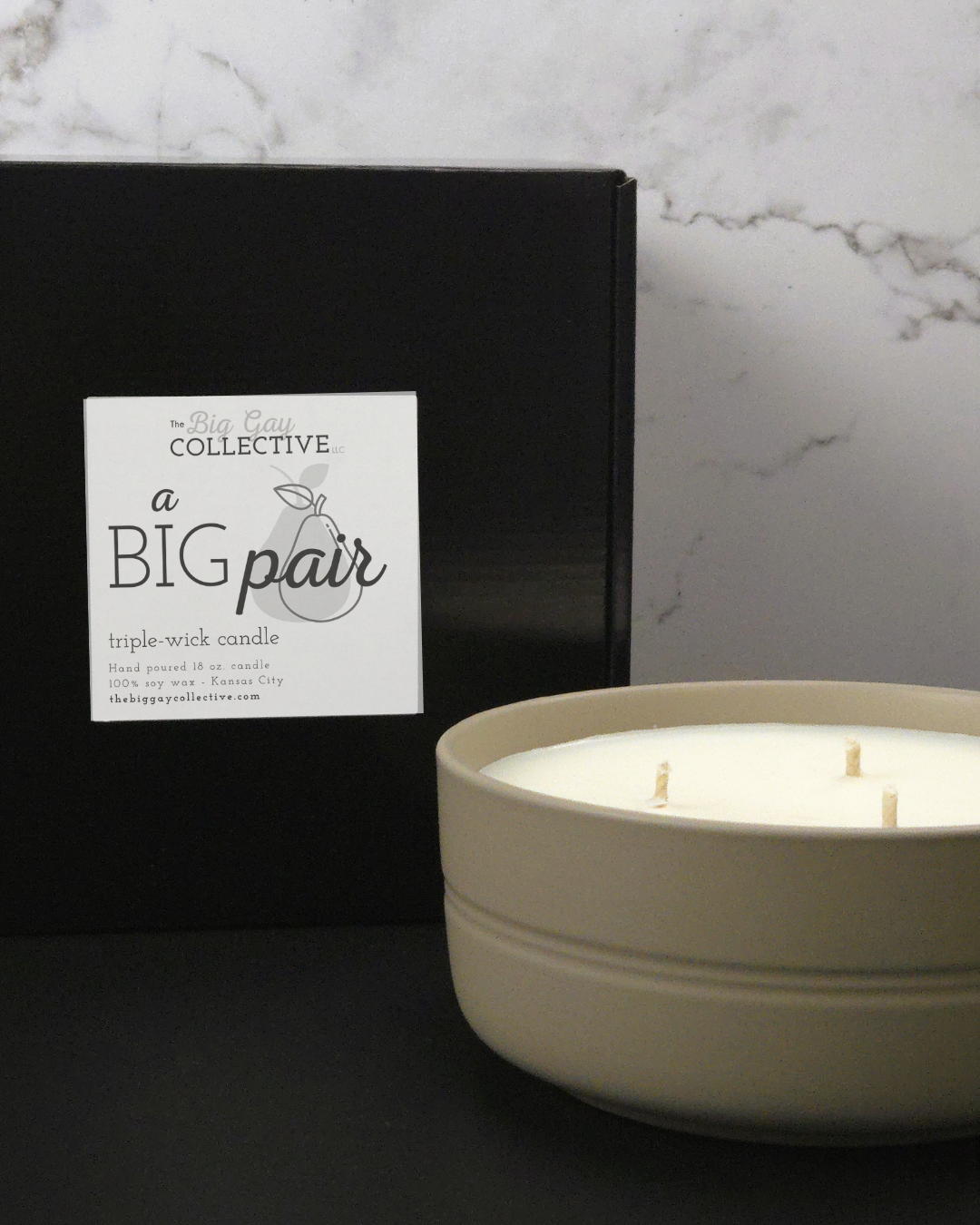 A Big Pair Triple Wick Candle