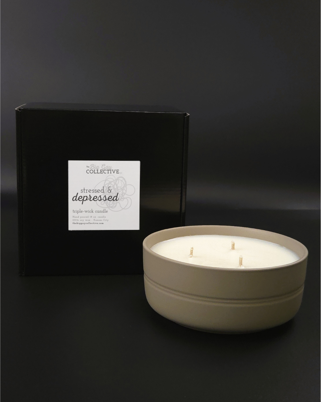 Stressed & Depressed Triple Wick Candle
