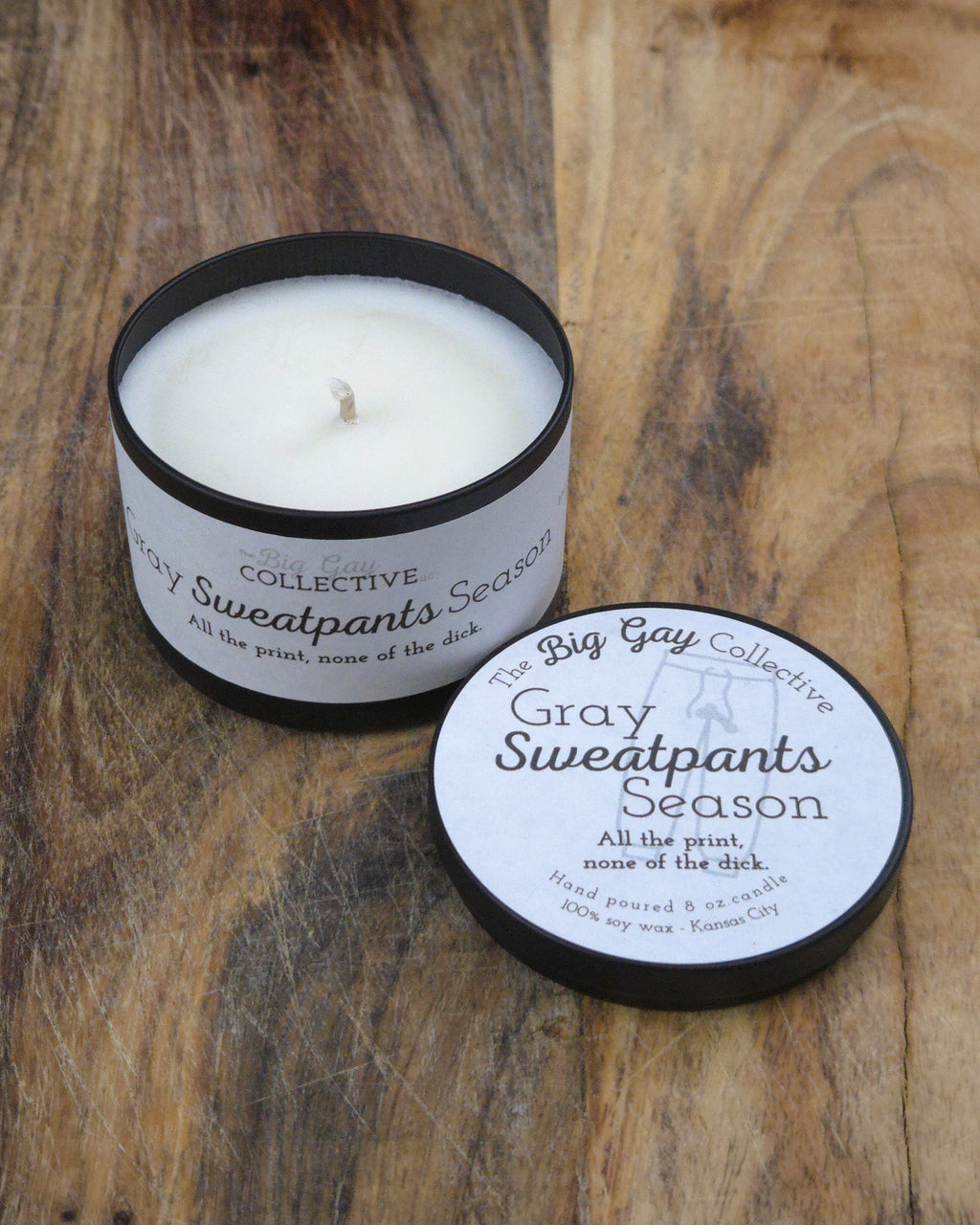 Gray Sweatpants Season Candles